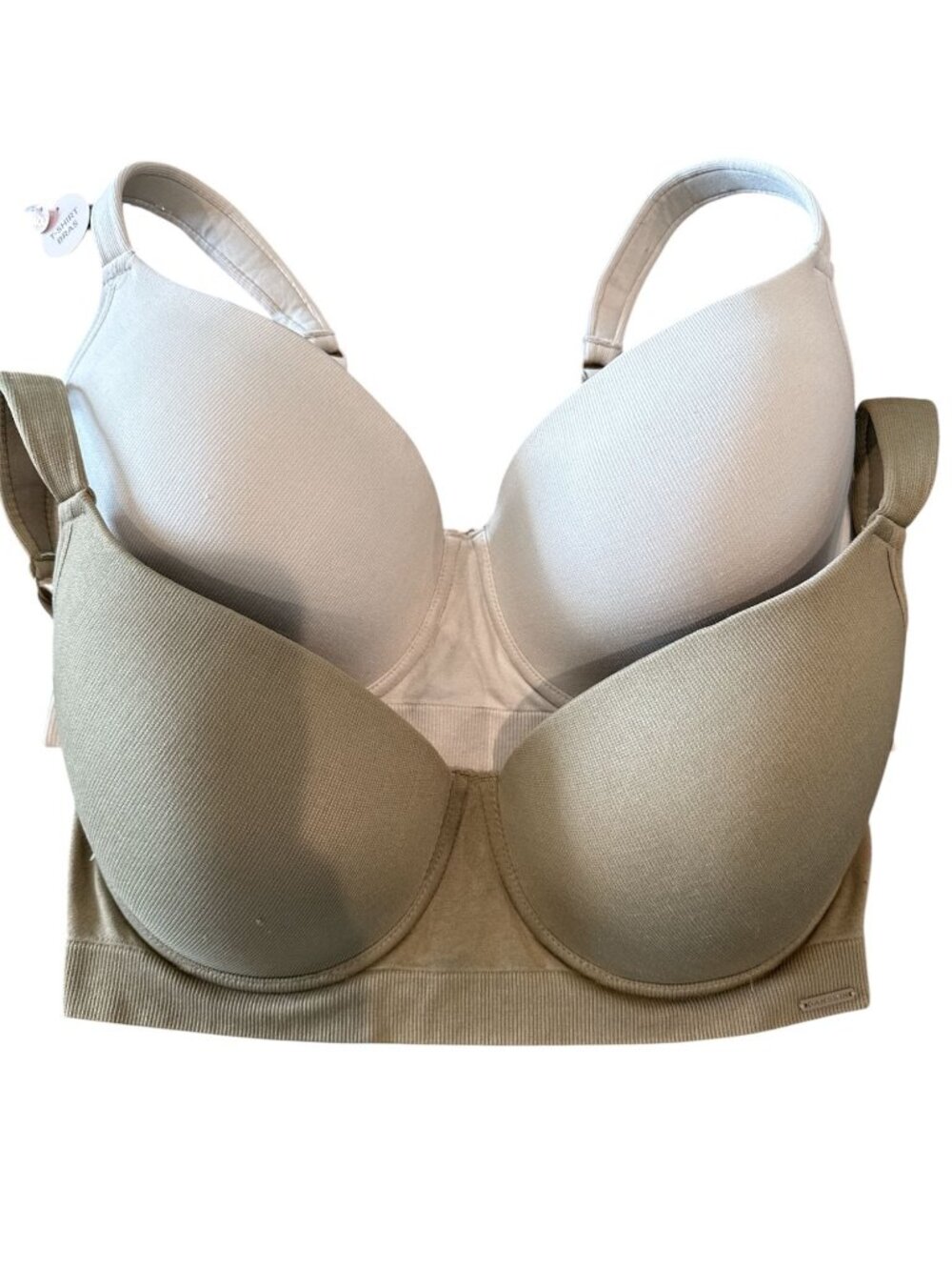 Danskin Intimates T-Shirt Bra Set | Size 40D | Tan & Beige